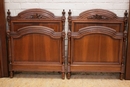 Louis XVI style Twin beds in Walnut, France 1900