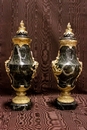 style Urns in marble and bronze, France 19th century