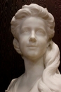 style GUERNSEY  MITCHEL AMERICAN ARTIST 1854 - 1921 in cararra marble, France 1900