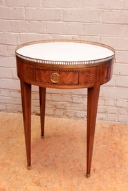 Marble top inlay table with bronze