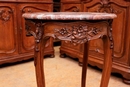 Louis XV style Flower table in walnut and marble, France 19th century