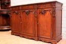 Regency style Sideboard in oak and marble, France 19th century