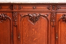 Regency style Sideboard in oak and marble, France 19th century