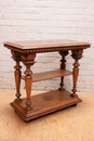 Renaissance style Center table in walnut and marble, France 19th century