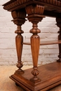 Renaissance style Center table in walnut and marble, France 19th century