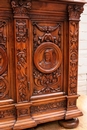 Renaissance style Sideboard in walnut and marble, France 19th century