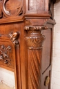 Gothic style Fire mantle in Walnut, France 19th century