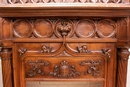 Gothic style Fire mantle in Walnut, France 19th century