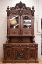 Hunt style CASTLE CABINET in Oak, France 19th century