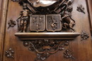 Gothic style Fire mantle in Walnut, France 19th century