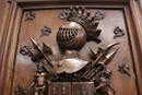 Gothic style Fire mantle in Walnut, France 19th century
