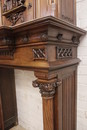 Gothic style Fire mantle in Walnut, France 19th century