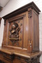 Gothic style Fire mantle in Walnut, France 19th century