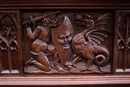 Gothic style Fire mantle in Oak, France 19th century