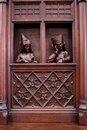 Gothic style Fire mantle in Oak, France 19th century