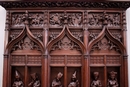 Gothic style Fire mantle in Oak, France 19th century