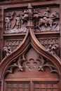 Gothic style Fire mantle in Oak, France 19th century
