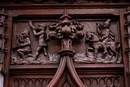 Gothic style Fire mantle in Oak, France 19th century