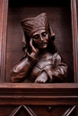 Gothic style Fire mantle in Oak, France 19th century