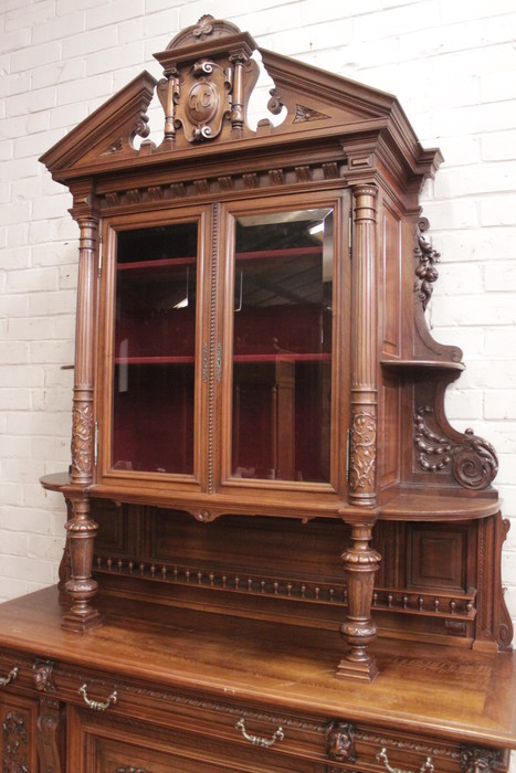 Monumental renaissance cabinet in walnut