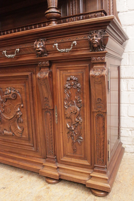 Monumental renaissance cabinet in walnut