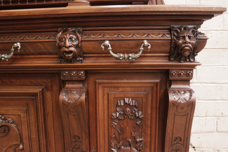 Monumental renaissance cabinet in walnut