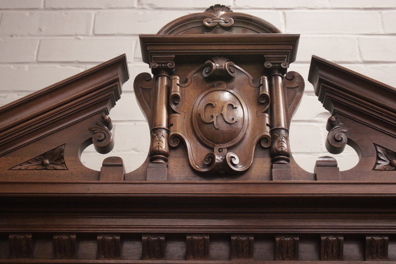 Monumental renaissance cabinet in walnut