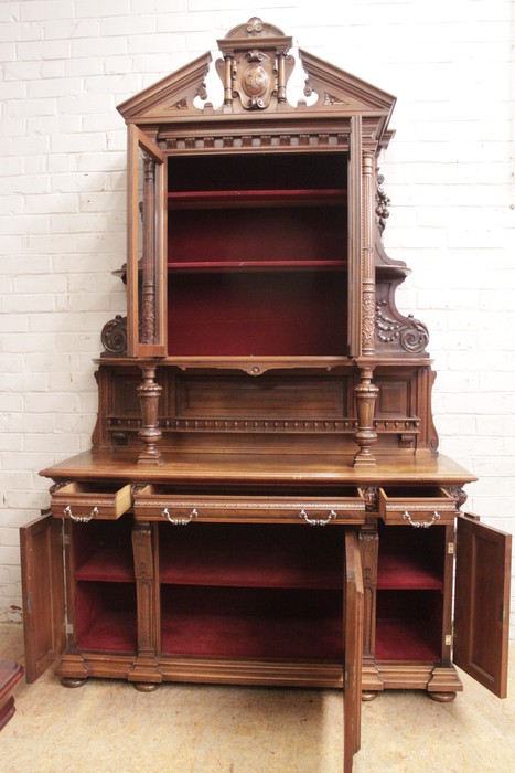 Monumental renaissance cabinet in walnut