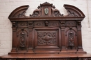 Renaissance style Credenza in walnut and marble, France 19th century