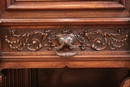 Renaissance style Credenza in walnut and marble, France 19th century