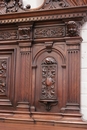 Renaissance style Credenza in walnut and marble, France 19th century