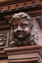 Renaissance style Credenza in walnut and marble, France 19th century