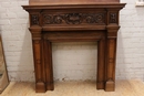 Renaissance style Fire mantle in Walnut, France 19th century