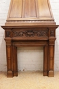 Renaissance style Fire mantle in Walnut, France 19th century
