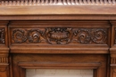 Renaissance style Fire mantle in Walnut, France 19th century