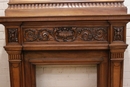 Renaissance style Fire mantle in Walnut, France 19th century