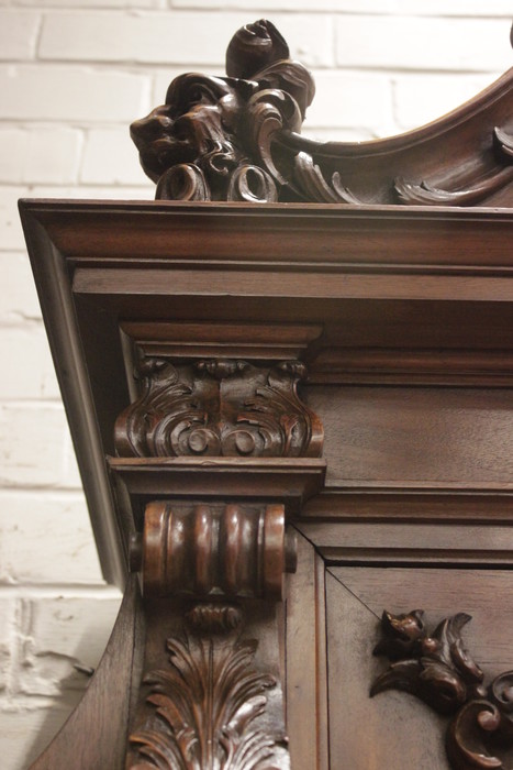 Monumental single door regency style armoire in walnut