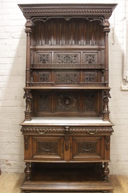 Monumental walnut jester server in walnut