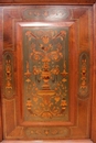 Napoleon III style Cabinet in walnut Bronze Marble, France