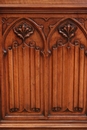 Gothic style Cabinet in walnut and marble, France 19th century