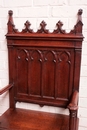 Gothic style Hall bench in Oak, France 19th century