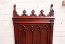 Gothic style Hall bench in Oak, France 19th century