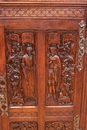 Gothic style Cabinet in Oak, France 1900