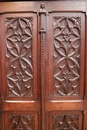 Gothic style Armoire in Oak, France 19th century