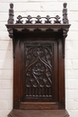 Gothic style Cabinet in Oak, France 19th century