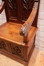 Gothic style Hall bench in Walnut, France 19th century