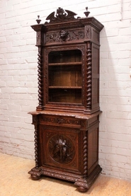 Narrow hunt style cabinet in oak