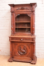 Narrow hunt style cabinet oak