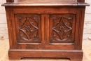 Gothic style Hall bench in Walnut, France 19th century