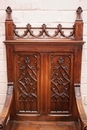 Gothic style Hall bench in Walnut, France 19th century